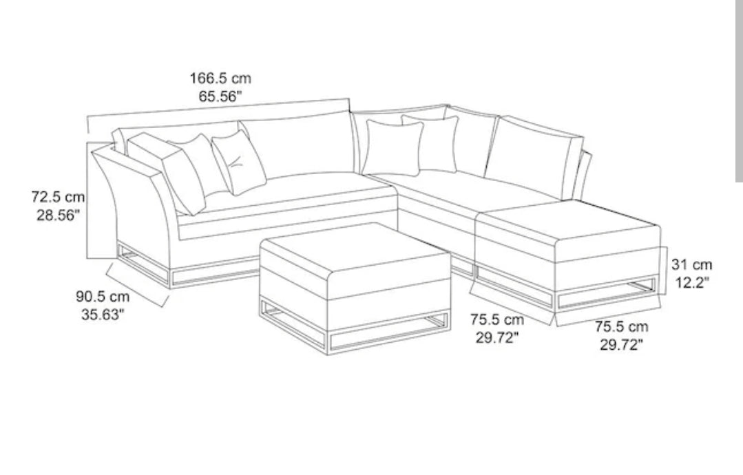 Torrance 4-piece Outdoor Patio Sectional Set