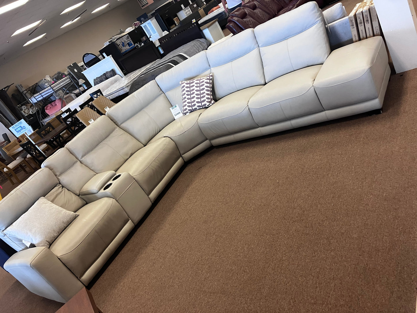 Kimmel Leather Power Reclining Sectional with Power Headrests
