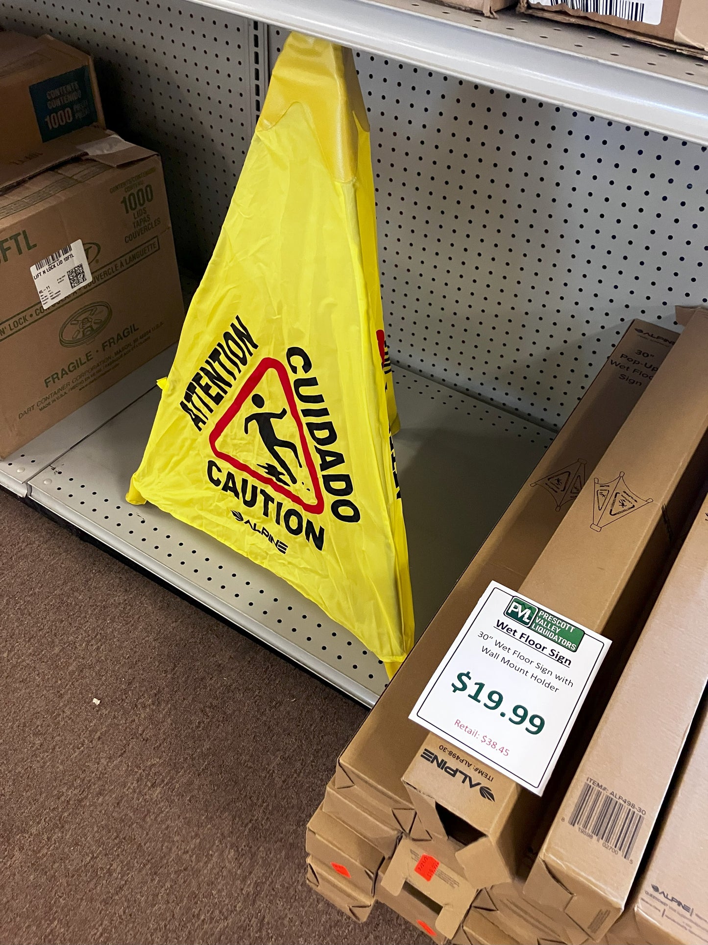 *Alpine Industries Multilingual Pop-Up Wet Floor Signs