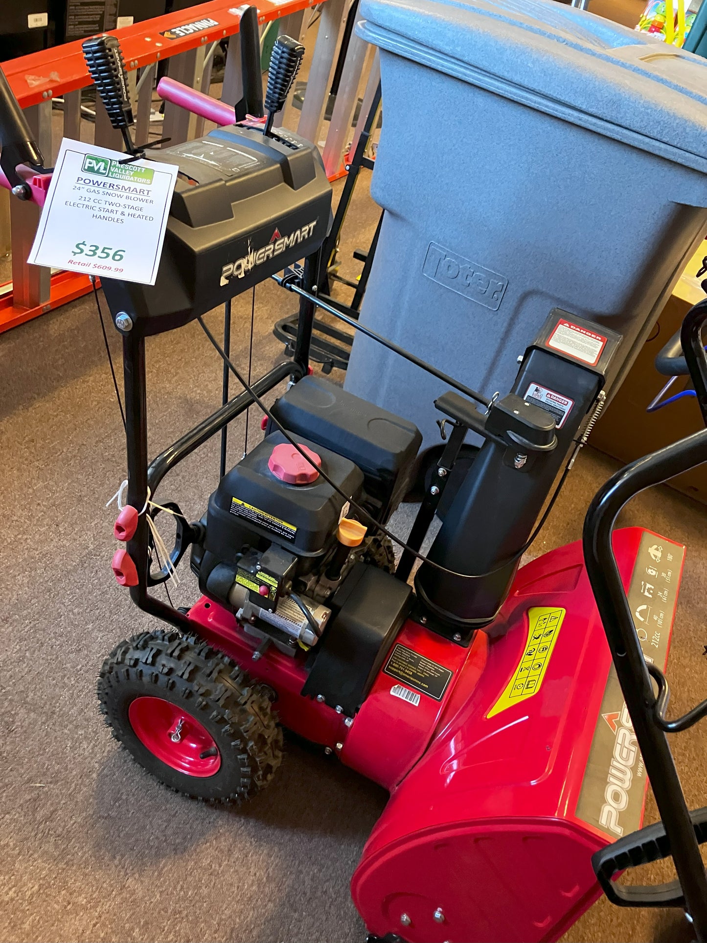 *PowerSmart MB7109A 24in 212 CC 2-Stage Electric Start Gas Snow Blower