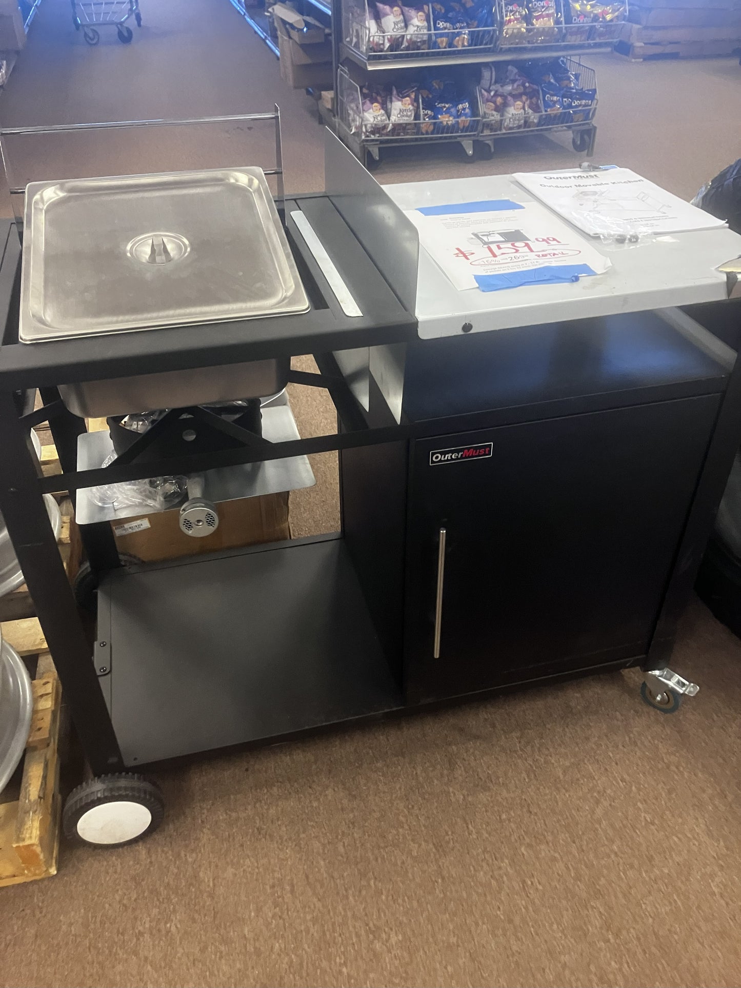 *OuterMust Outdoor Grill Cart with Deep Fryer and Cabinet