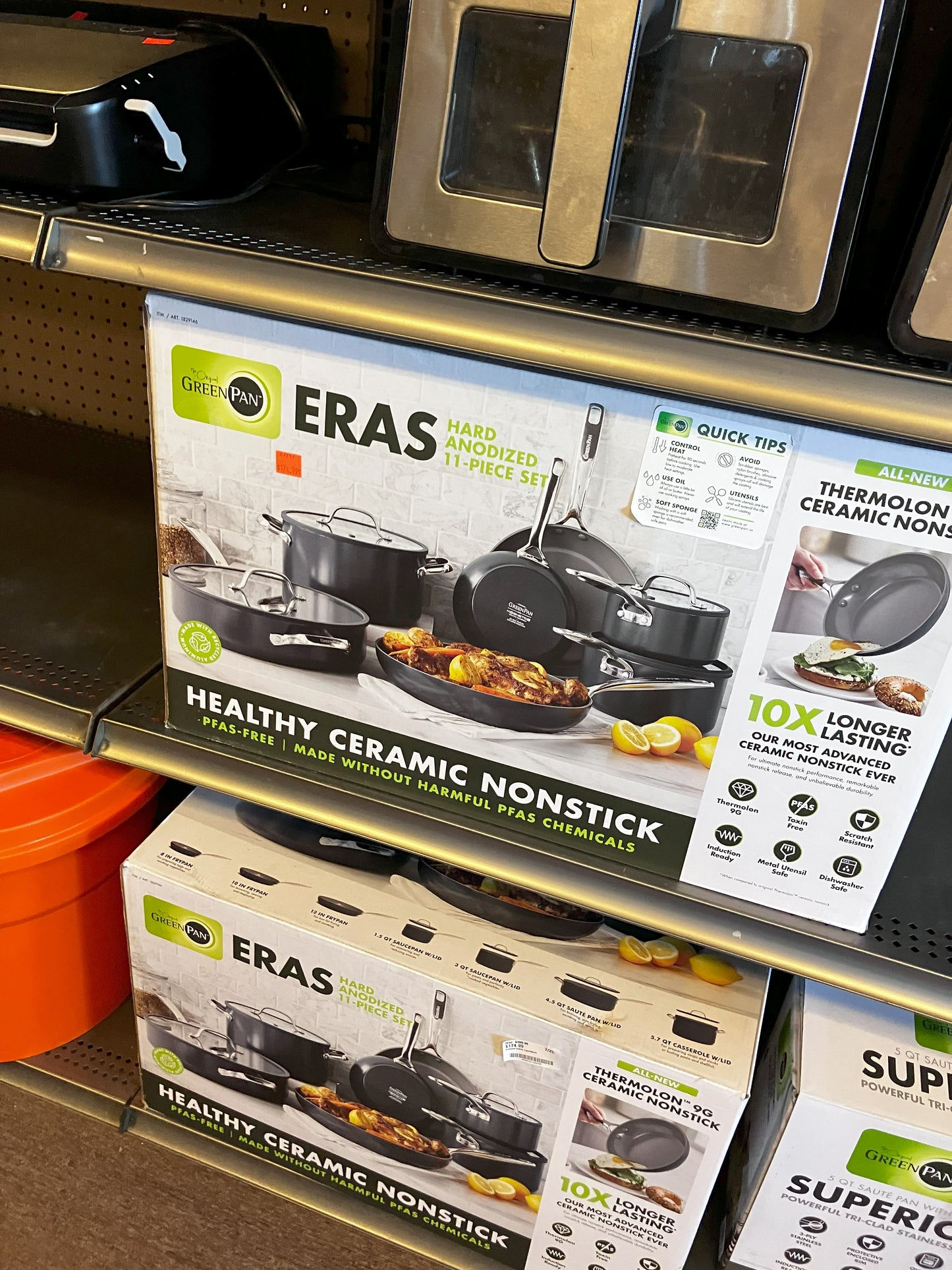 *GreenPan Eras Ceramic Nonstick 11-Piece Cookware Set