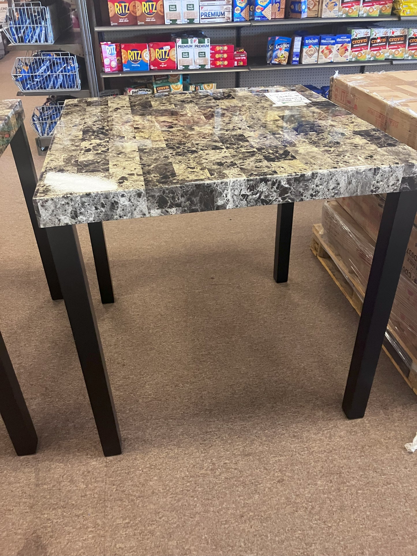 *Britney 36" x 36" Transitional Square Faux Marble Counter Height Table