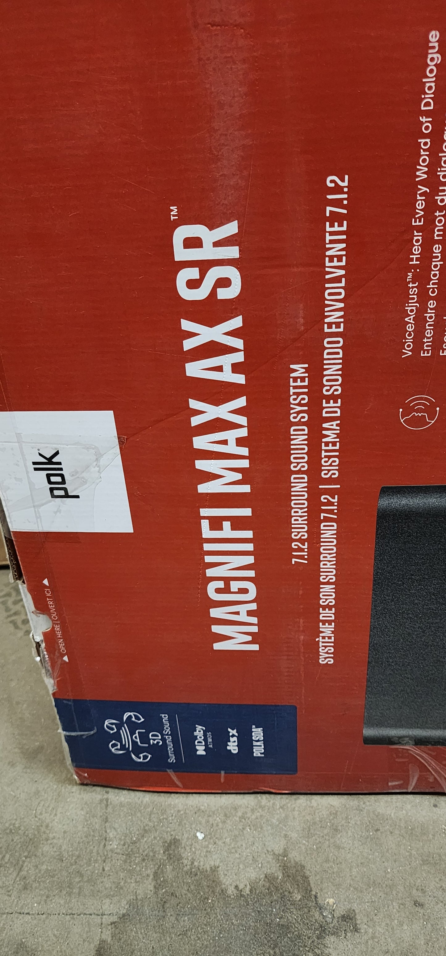 Polk Audio MagniFi max AX SR 7.1.2 Channel sound bar wiht wireless 10" subwoofer & SR2 Surround SPeaker