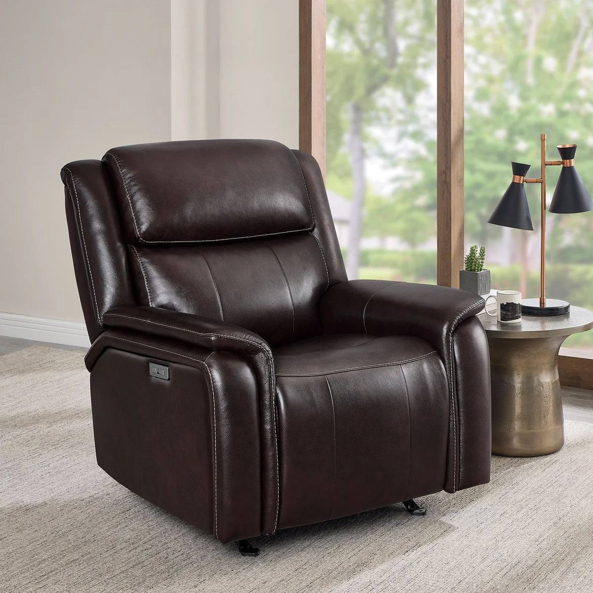 *Barcalounger Bryson Leather Power Rocker Recliner with Power Adjustable Headrest