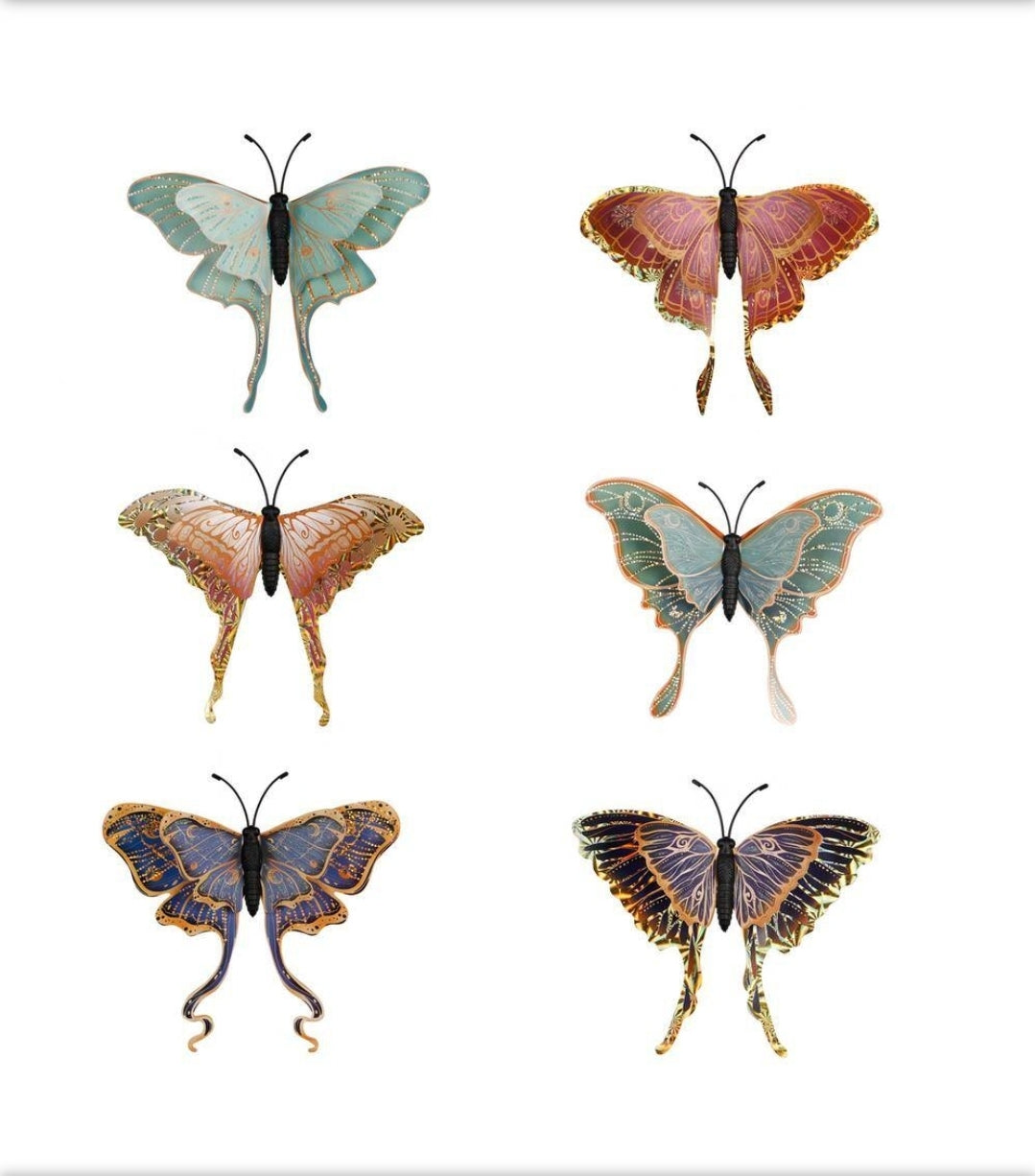 Outdoor Magnetic Luna Moths with Black Cage