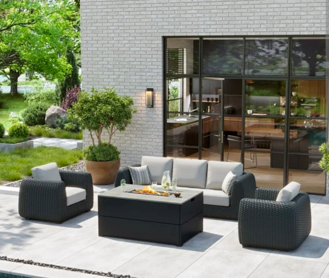 Stratford 4-piece Fire Outdoor Patio Seating Set