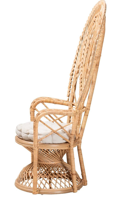 Bali & Pari Fedra Modern Bohemian Natural Rattan Peacock Chair