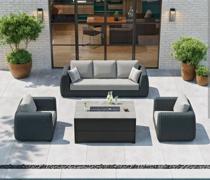 Stratford 4-piece Fire Outdoor Patio Seating Set