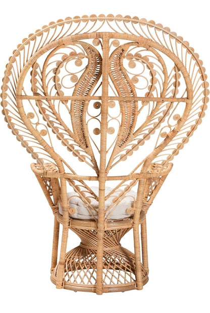 Bali & Pari Fedra Modern Bohemian Natural Rattan Peacock Chair