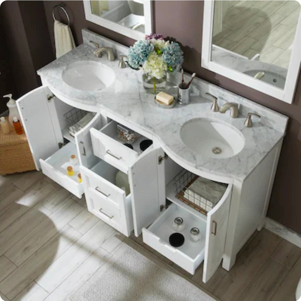 Allen&Roth Moravia 60" White Double Sink