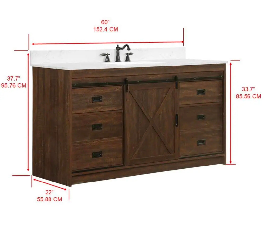 Studio rafter Rustic Brown Bathroom Vanity