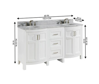 Allen&Roth Moravia 60" White Double Sink