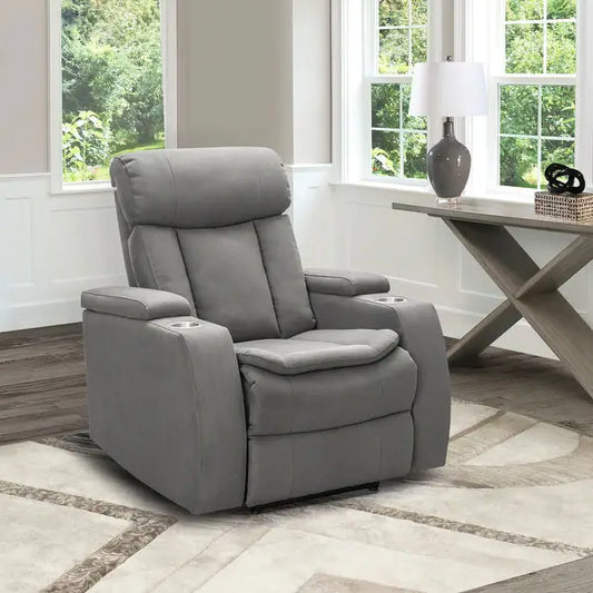 *Abbyson Cosmo Fabric Theatre Power Recliner with USB