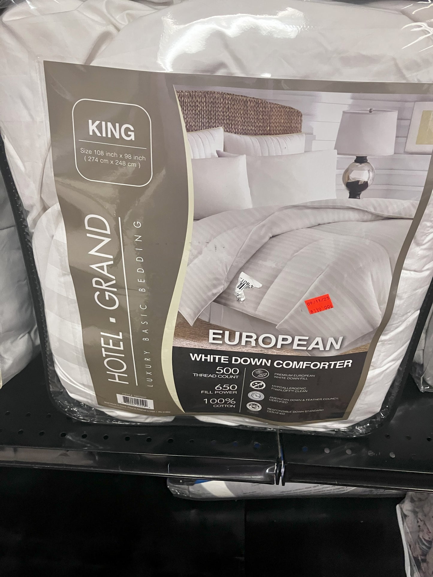 *Hotel Grand European White Down Comforter - KING