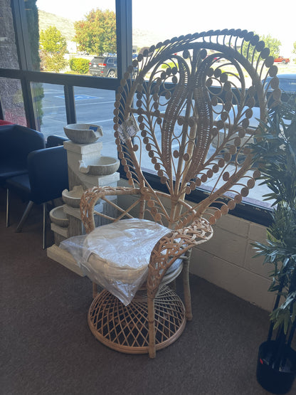 *bali & pari Fedra Modern Bohemian Natural Rattan Peacock Chair