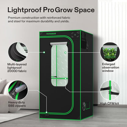 VIVOSUN GIY Plus Smart Grow Tent Kit, 3x3ft 3-Plant System