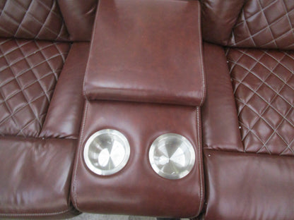 Power recliner sofa sectional sofa with led light for living room. Burgundy