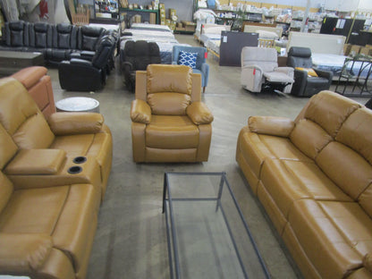 3 pc Recliner sofa set with drop down table.