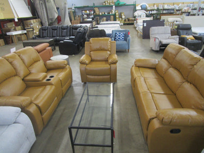 3 pc Recliner sofa set with drop down table.