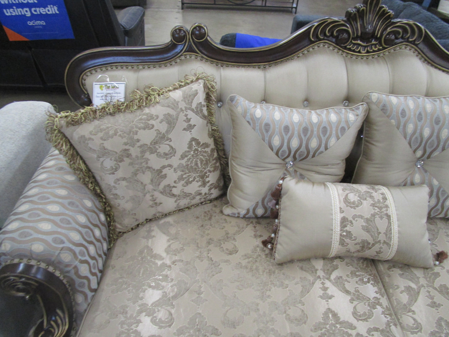 Homelegance balthasar cherry sofa.