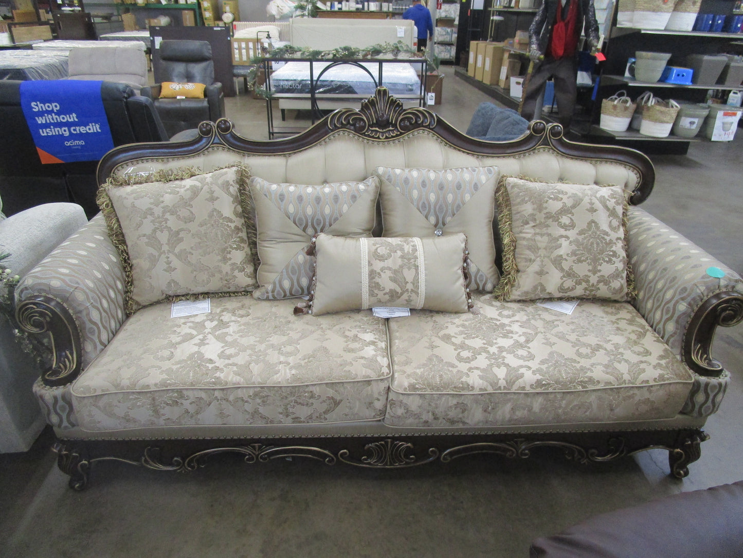 Homelegance balthasar cherry sofa.