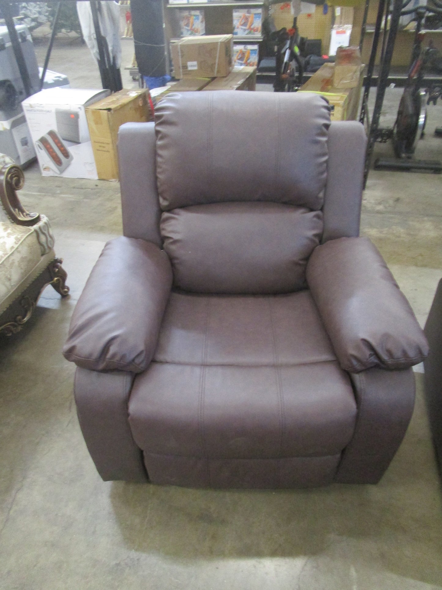 3 pcs faux leather sofa/love/chair, dark brown