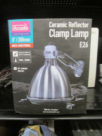*Arcadia reptile clamp lamp, graphite, 8 inch.