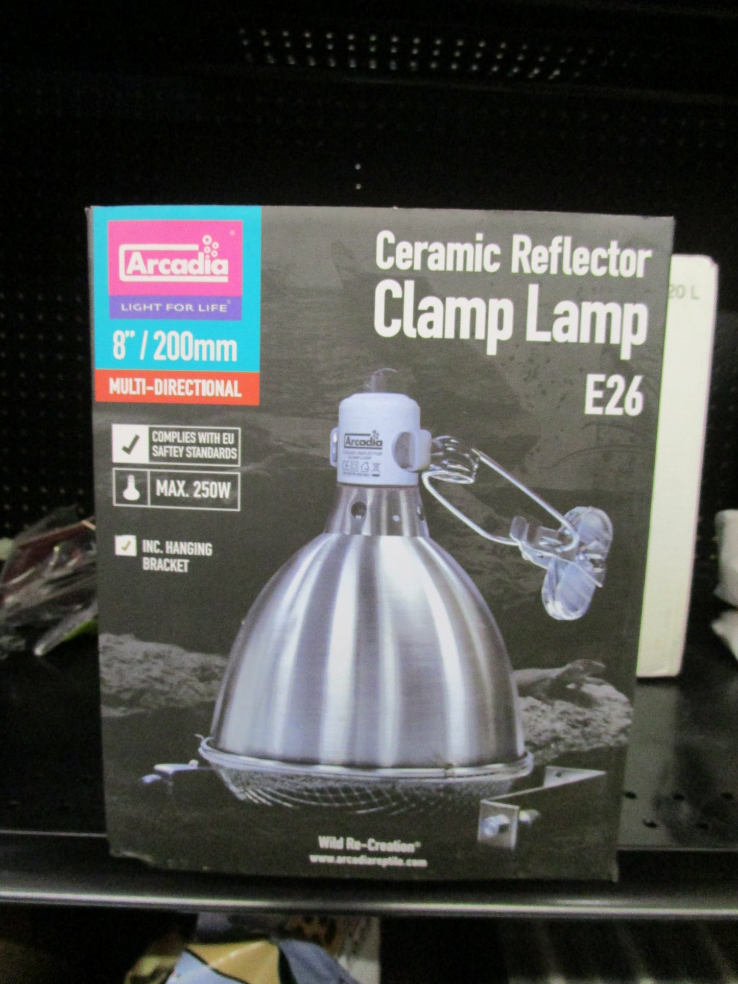 *Arcadia reptile clamp lamp, graphite, 8 inch.