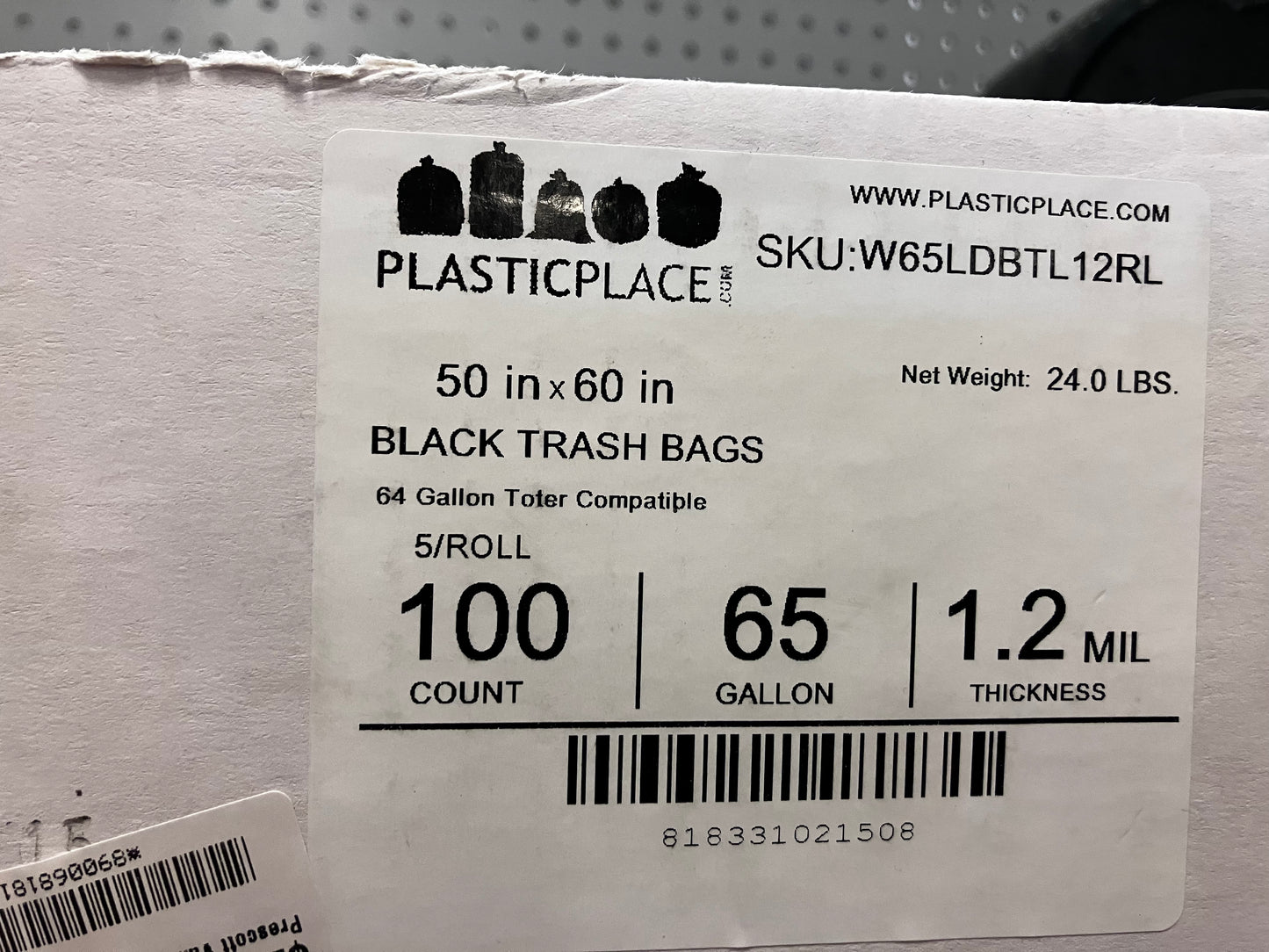 55-60 Gallon Trash Bags - 1.2 Mil - 100/Case