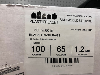 55-60 Gallon Trash Bags - 1.2 Mil - 100/Case