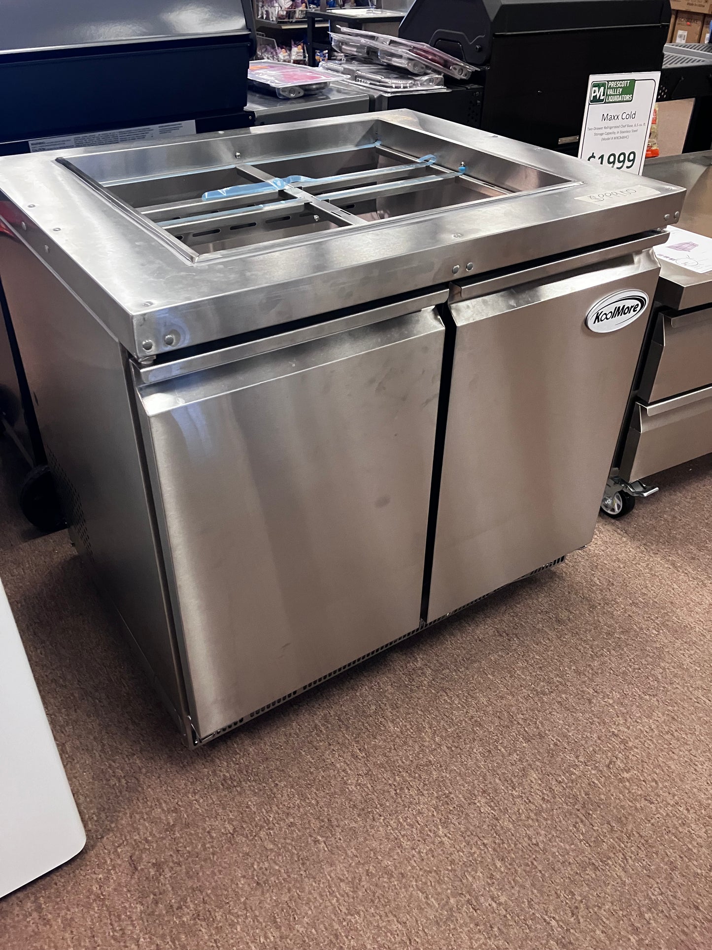 *36 in. Commercial Refrigerated Prep Station Cold Table