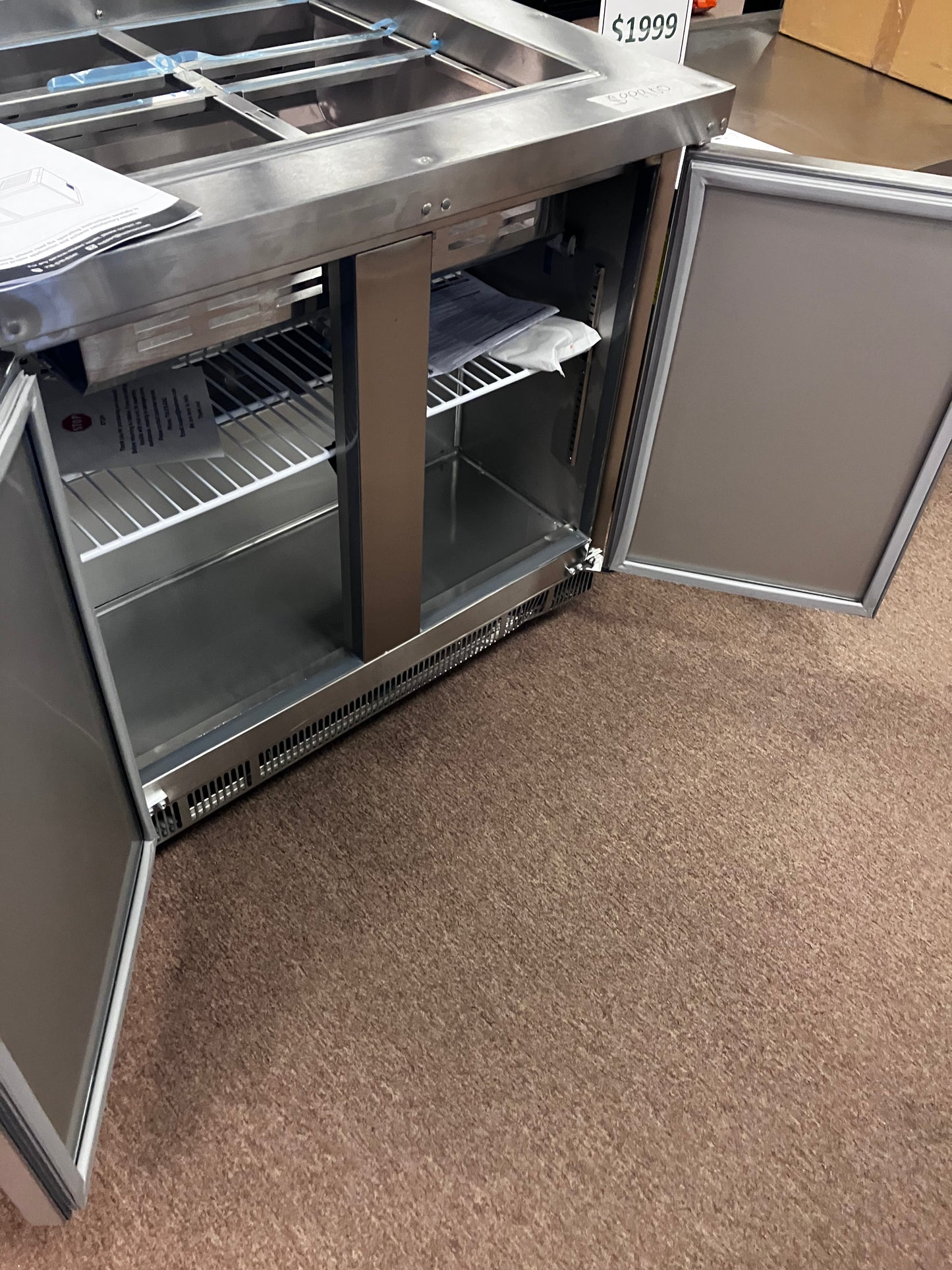 *36 in. Commercial Refrigerated Prep Station Cold Table