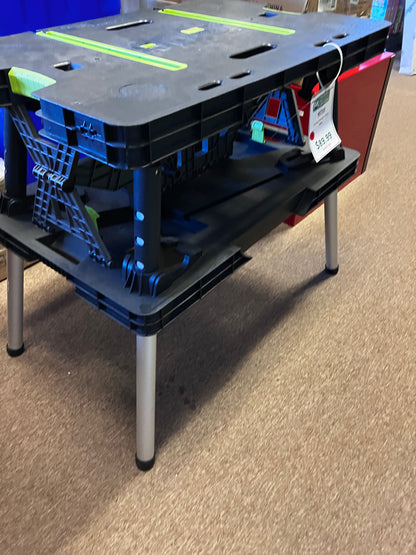 *Keter Portable Folding Table Tool Storage Stand Workbench Sawhorse with 12" Clamps