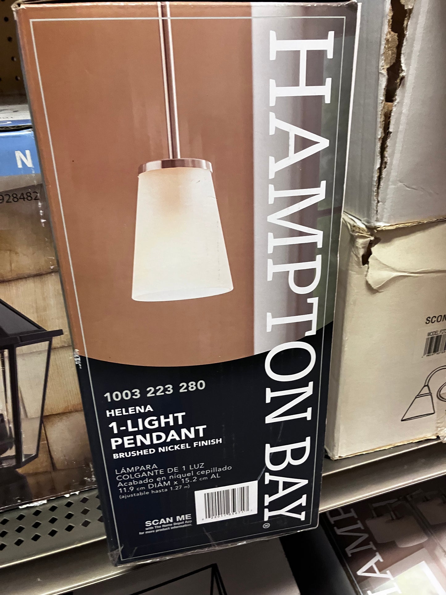 *Helena 4.7 in 1-Light Brushed Nickel Mini Pendant with Frosted Glass Shades