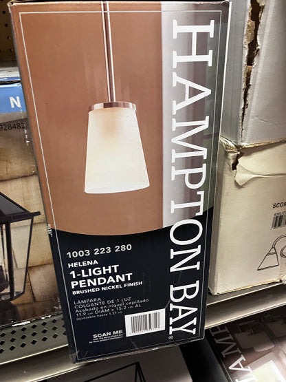 *Helena 4.7 in 1-Light Brushed Nickel Mini Pendant with Frosted Glass Shades