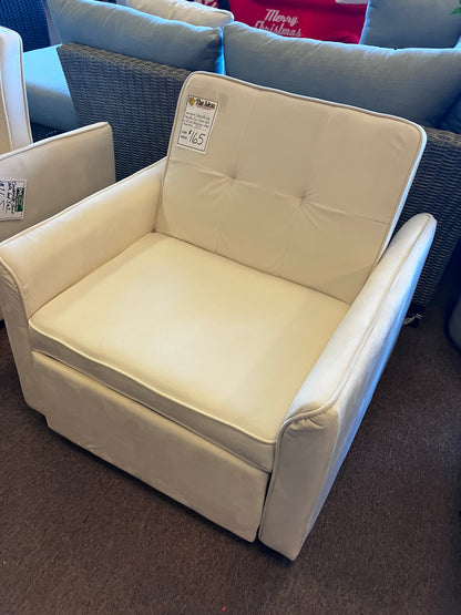 *3-in-1 Adjustable Chair, Lounger & Bed in White Velvet