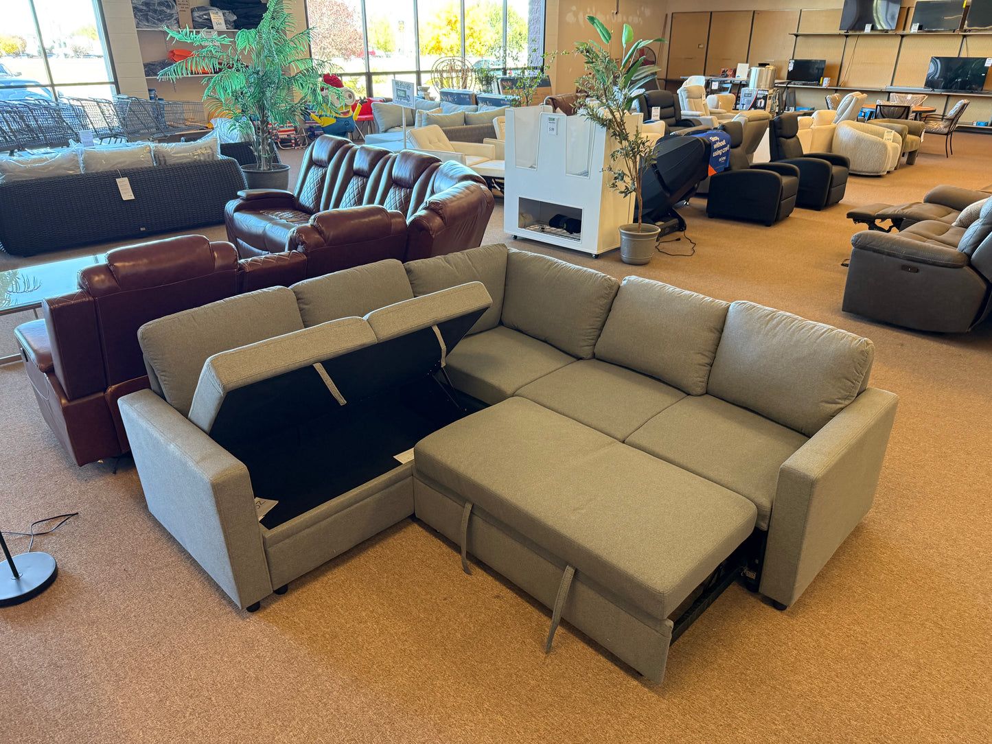 *3 - Piece Upholstered Corner Sectional L Shaped Sofa Bed