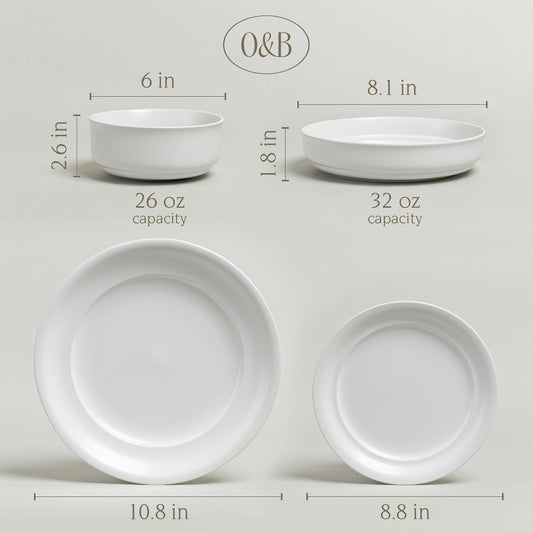 *OVER & BACK PORCELAIN DINNERWARE 12 PIECES
