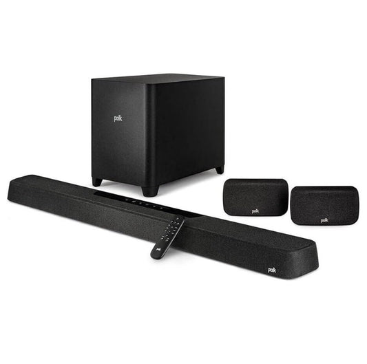 Polk Audio MagniFi max AX SR 7.1.2 Channel sound bar wiht wireless 10" subwoofer & SR2 Surround SPeaker