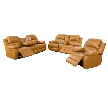 3 pc Recliner sofa set with drop down table.