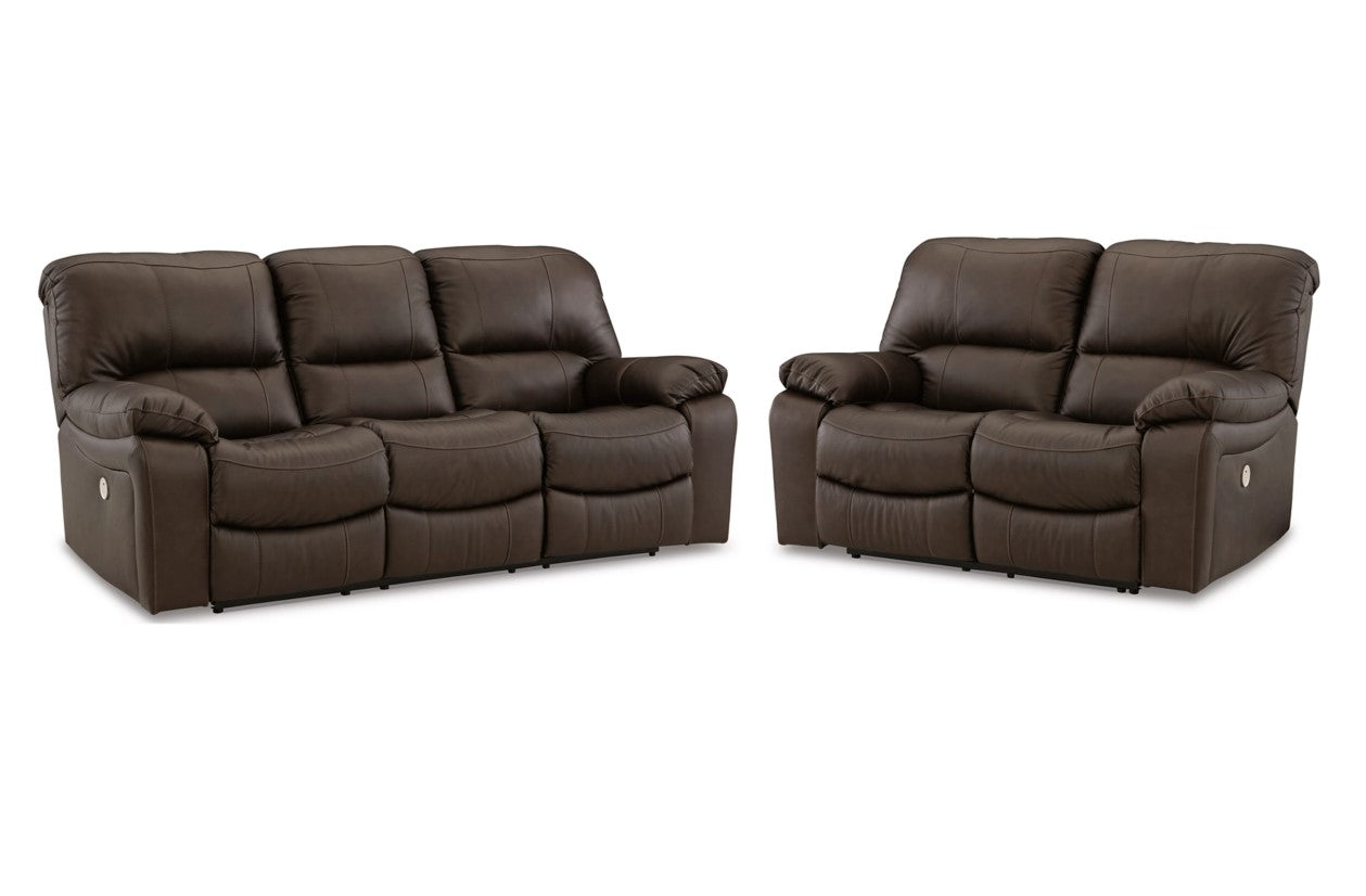 3 pcs faux leather sofa/love/chair, dark brown