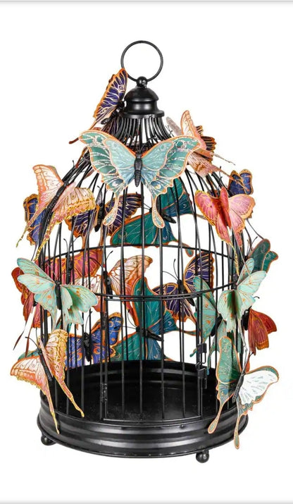 Outdoor Magnetic Luna Moths with Black Cage