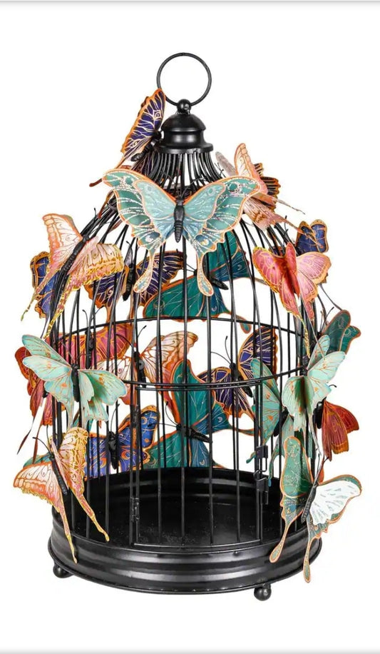 Outdoor Magnetic Luna Moths with Black Cage