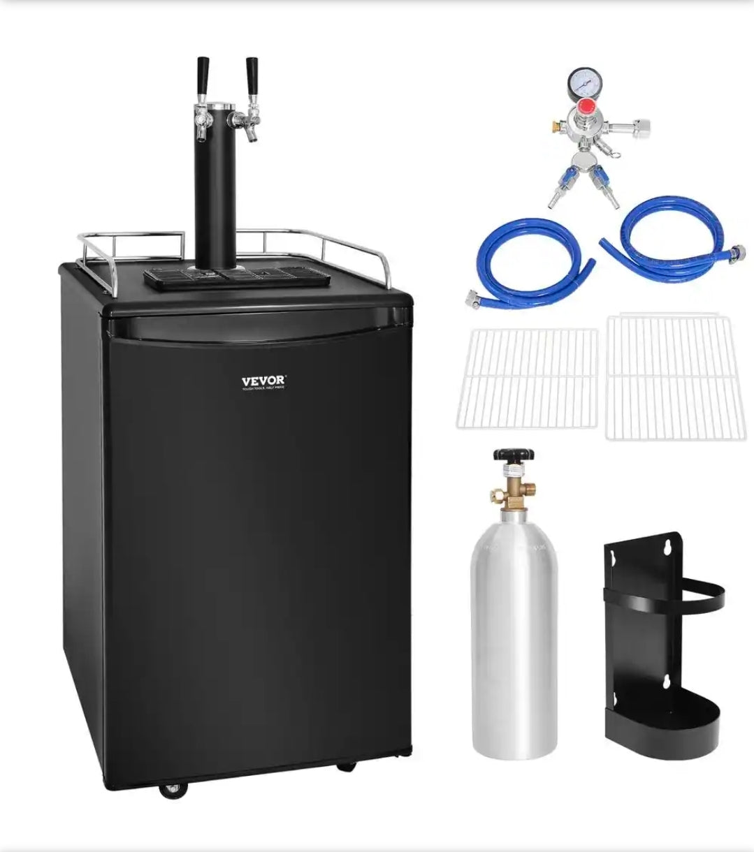 Beer Kegerator, Dual Tap Draft Beer Dispenser