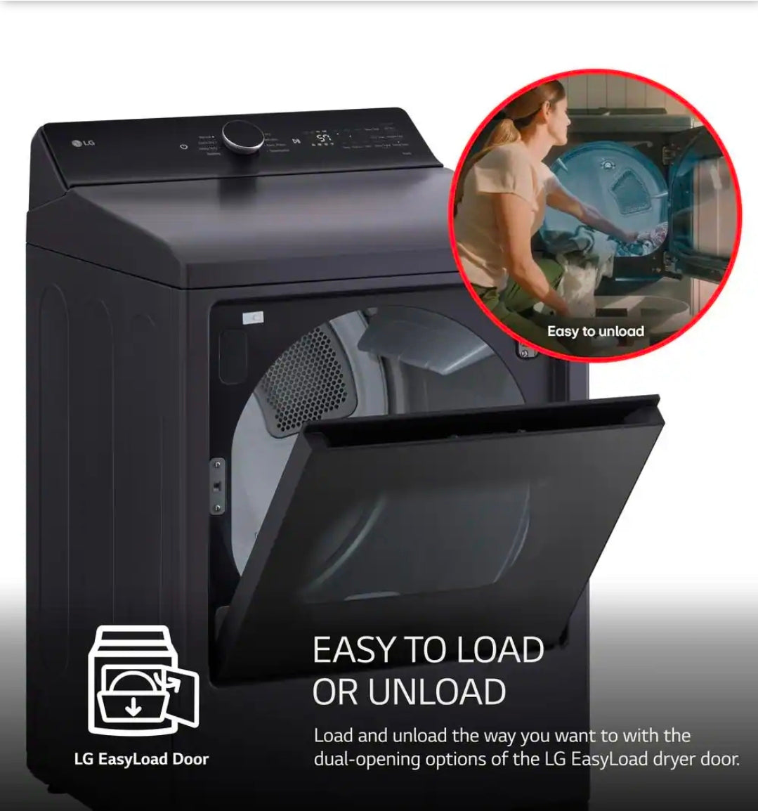 7.3 cu. ft. Vented SMART Electric Dryer in Matte Black