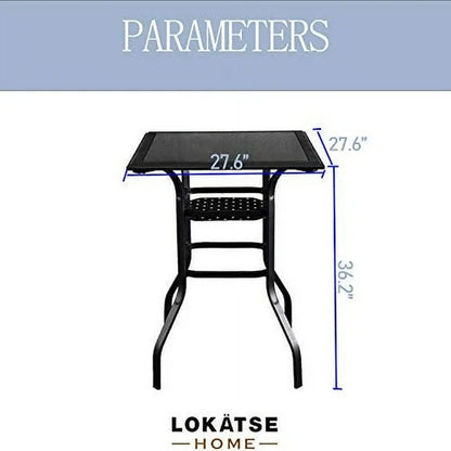*LOKATSE HOME Patio Bar Height Outdoor Table