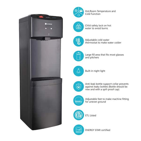 Matte Black Top Load Water Dispenser