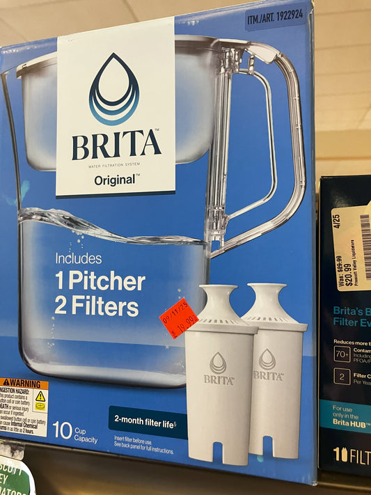 *Brita Large 10 Cup Water Filter Pitcher With Filters