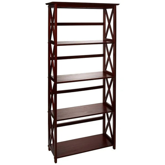 *Casual Home Montego 5-Shelf Bookcase-Walnut